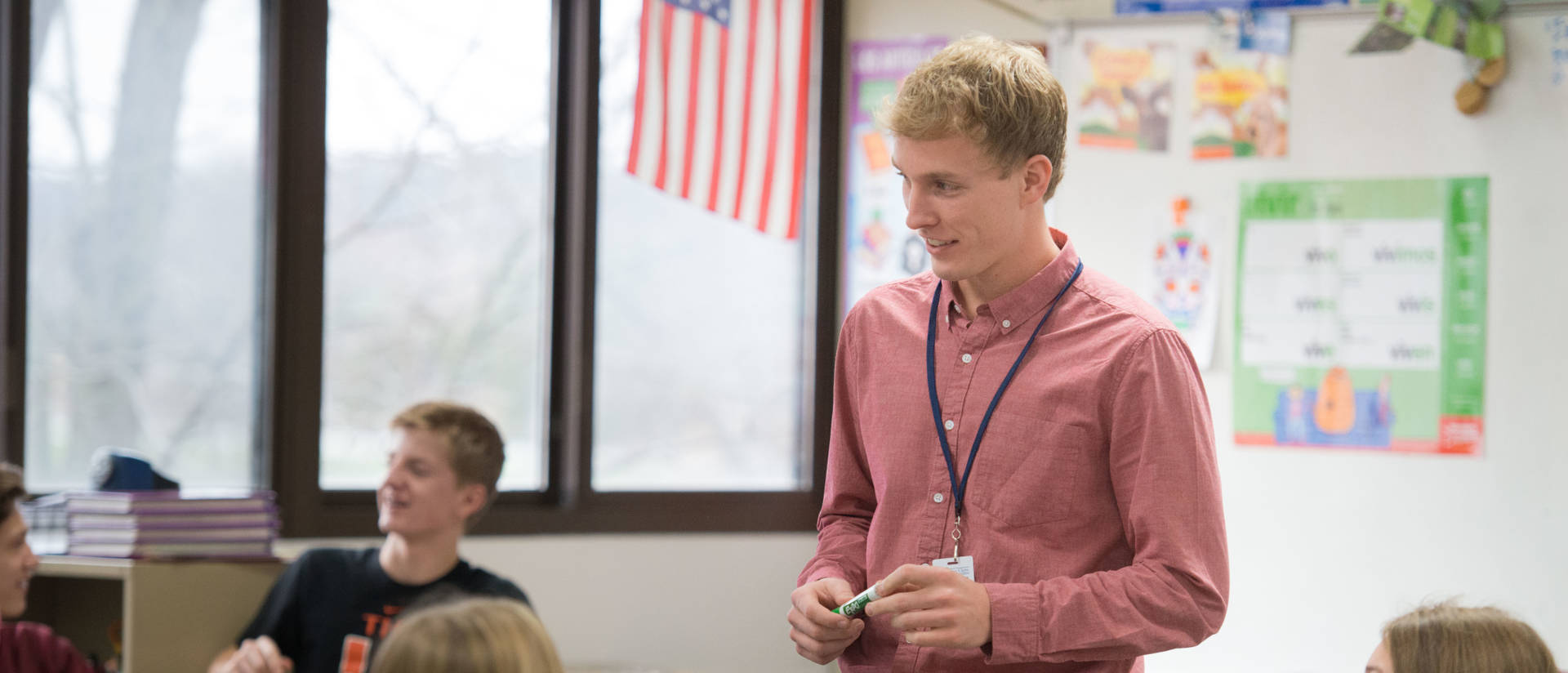 UWEC student teaches in middle school.