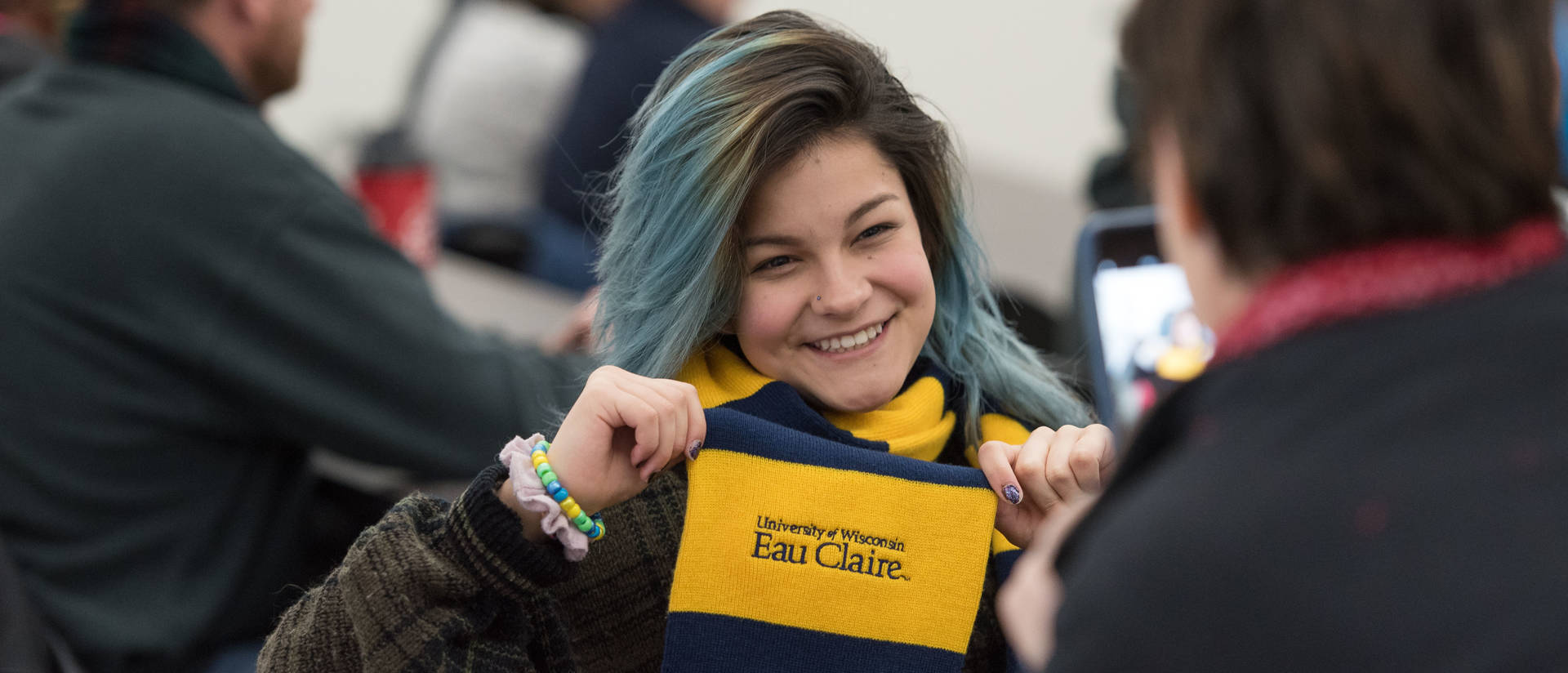 UW-Eau Claire future Blugold student visits campus for Admitted Student Day.