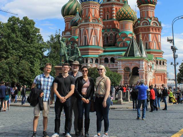 David Lewis and research student team in Russia 2017