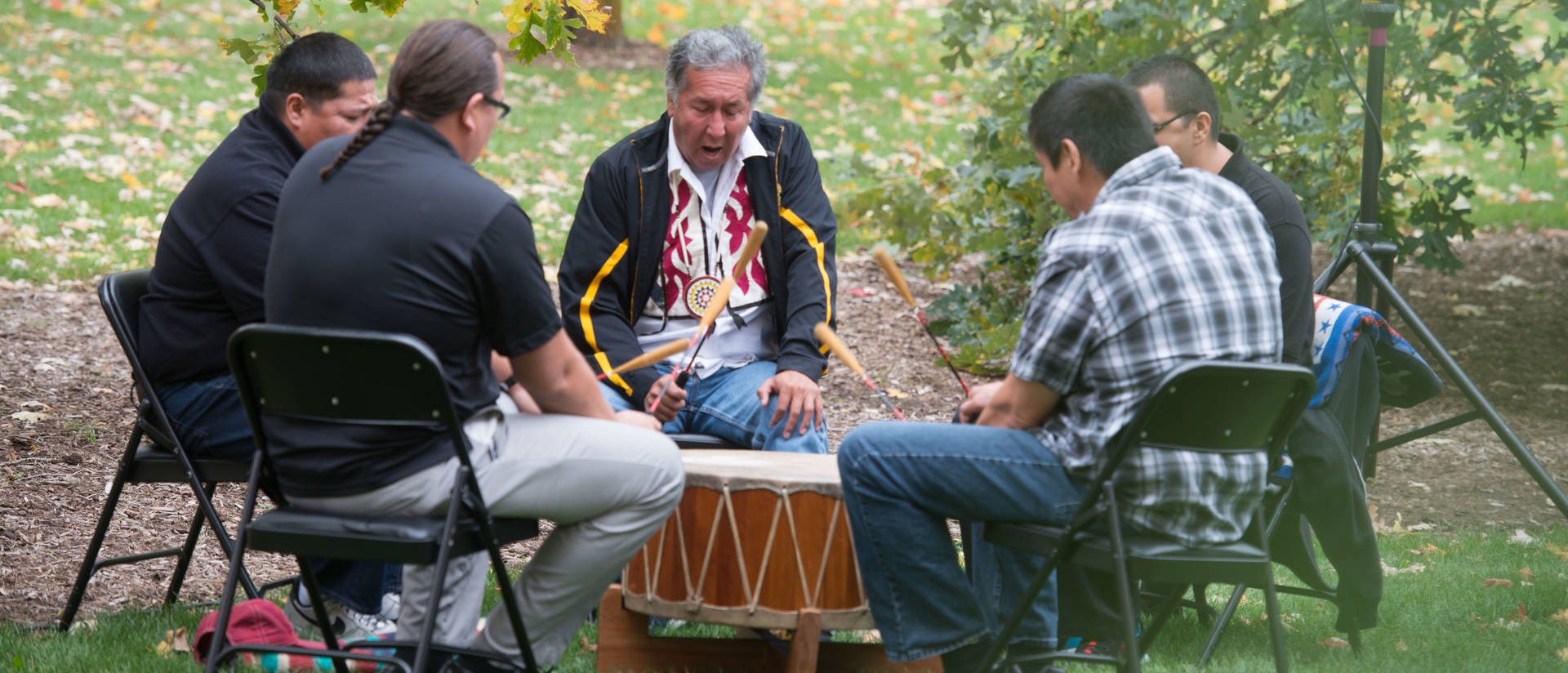 Ojibwe drumming at Indigenous Peoples Day