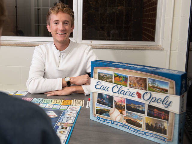 Bradley Johnson of Collegiate Entrepreneurs' Organization was a leader in making Eau Claire-Opoly a reality