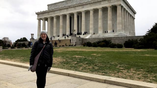 Student teacher and new UW-Eau Claire art education graduate Renee Gavigan traveled to Washington, D.C., to see her students' artwork displayed.