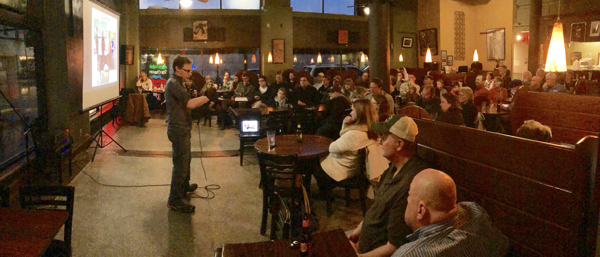 Ask a Scientist event at Acoustic Cafe in Eau Claire