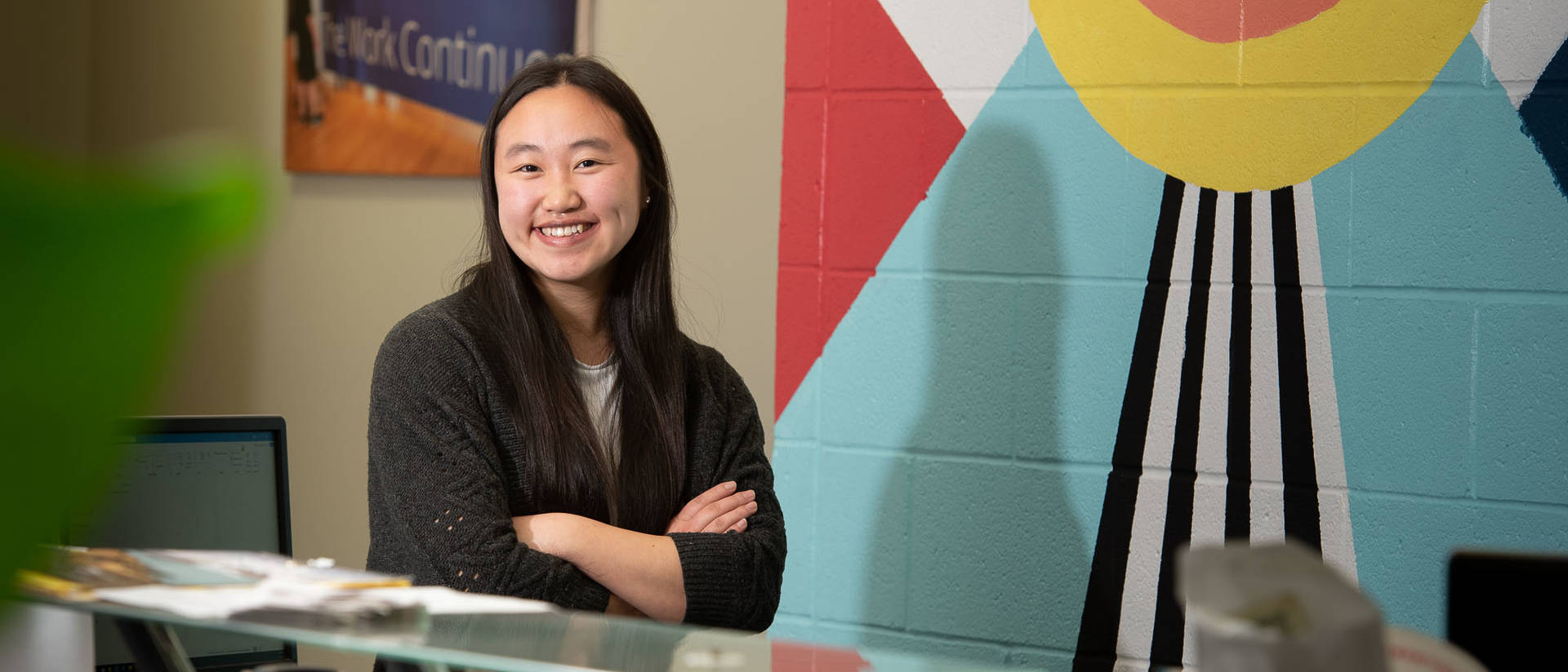As an intern, Mai Yer Yang is helping Blugold Beginnings plan the Eighth Grade Tour Day in April, an event meant to inspire area youth to consider college.