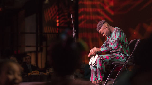 Kehinde Olu Famule uses his drumming to stay connected to his West African heritage while also sharing his culture with the campus and Eau Claire communities.