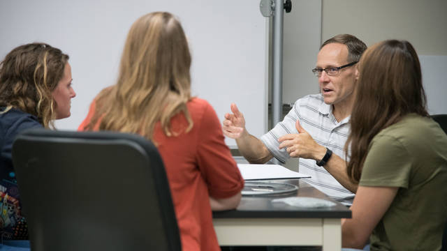 Dr. Doug Dunham, director of UW-Eau Claire’s Materials Science and Engineering Center, is working with Mayo Clinic physicians and a community makers group to produce face shields for area hospitals during the COVID-19 crisis.