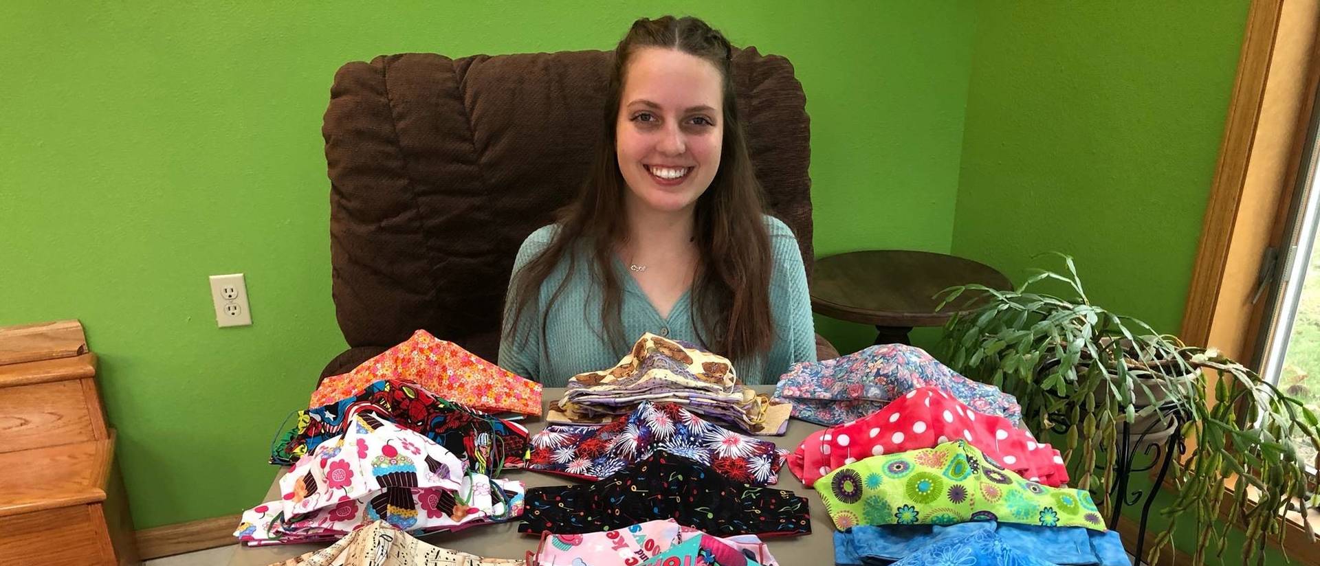 Sierra Dixon is among the Blugolds who are giving back to their hometowns during the pandemic. She made and donated masks to a La Crosse daycare and to community members.