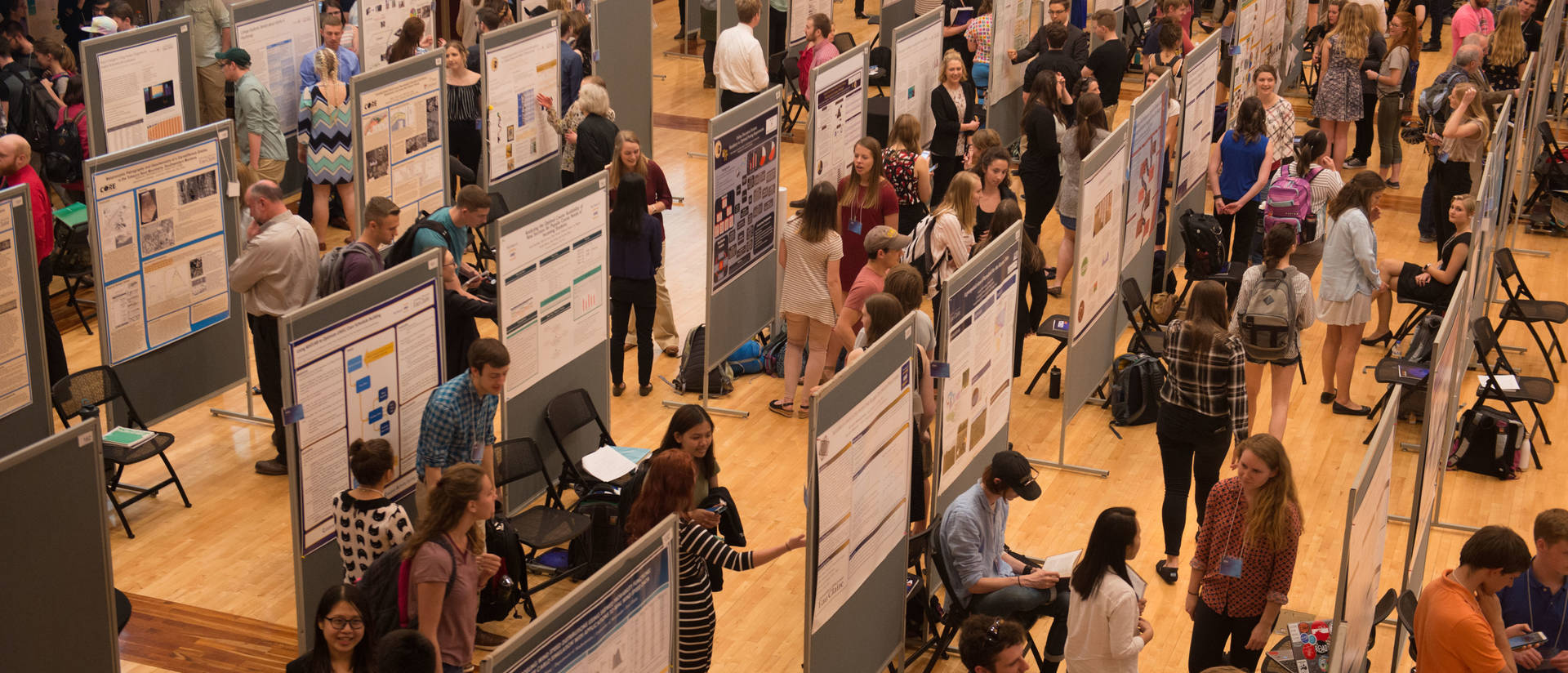Student research poster session during UW-Eau Claire CERCA event