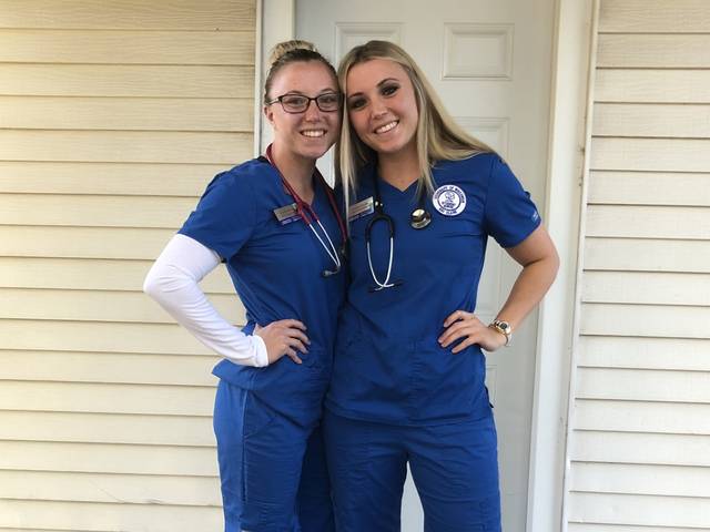 Twin sisters Brooke (left) and Chelsea Scholbe are excited to begin their careers in health care knowing that nurses are needed now more than ever.