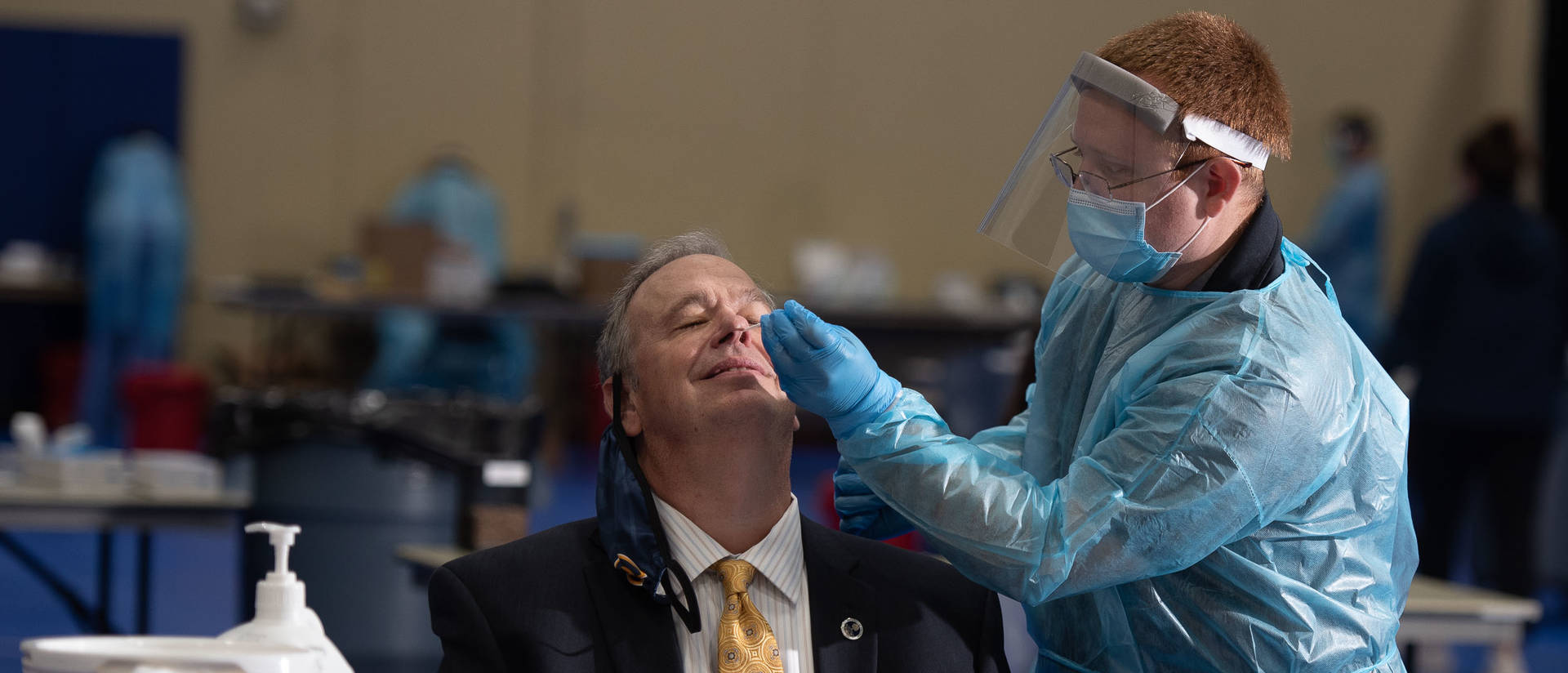 Chancellor James Schmidt received an antigen test for COVID-19 this week on campus similar to what all students in residence halls at UW-Eau Claire will undergo on a rotating schedule. The chancellor's test was negative.