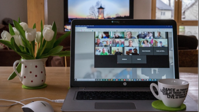 Web conferencing on laptop