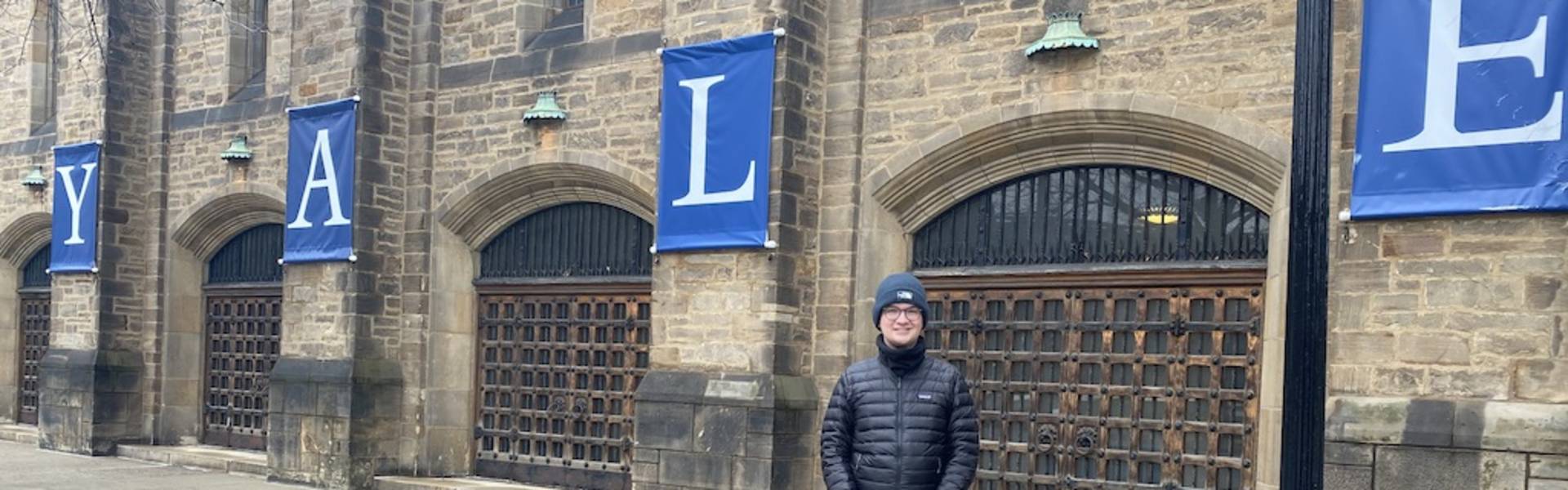 Tyler Gonzales on the Yale campus