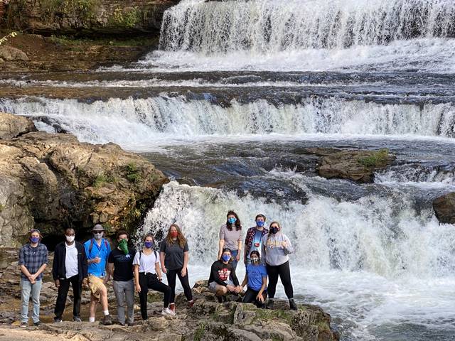 GEOG students at Willow River State Park, 2020