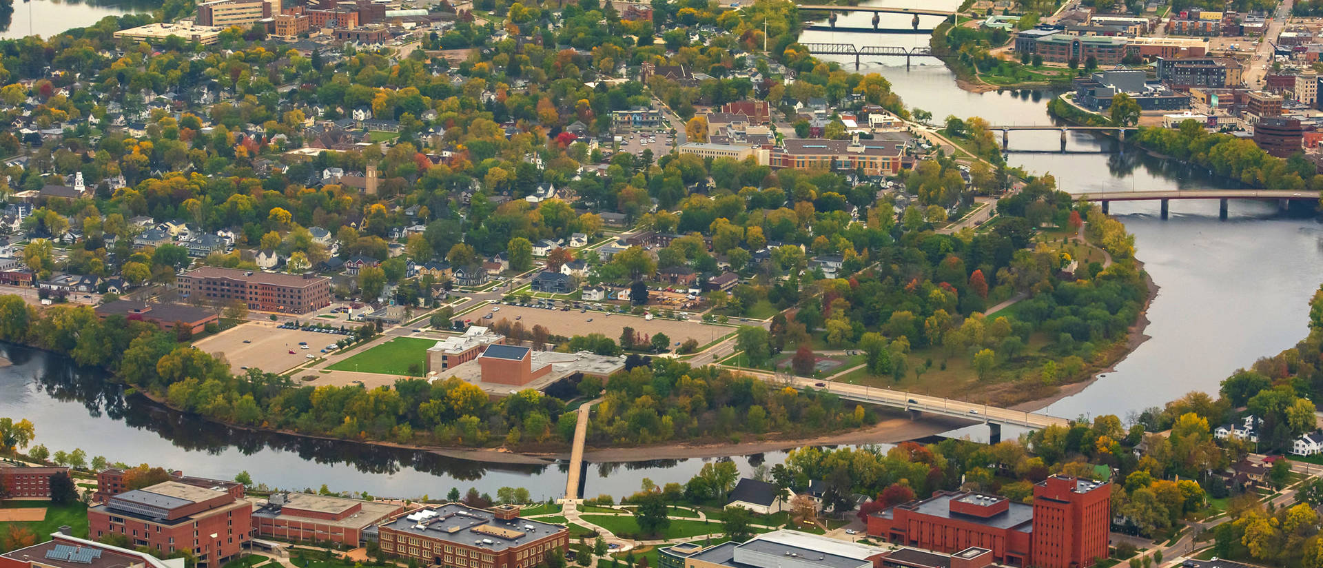 city and campus from air