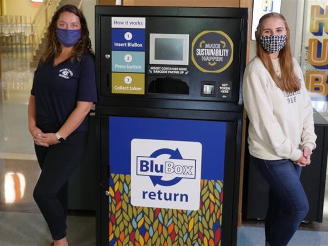 Easton McCready (left) and Cassidy Hempel, graduate assistants in Risk Management and Safety, have played significant roles in the development of the BluBox Program.