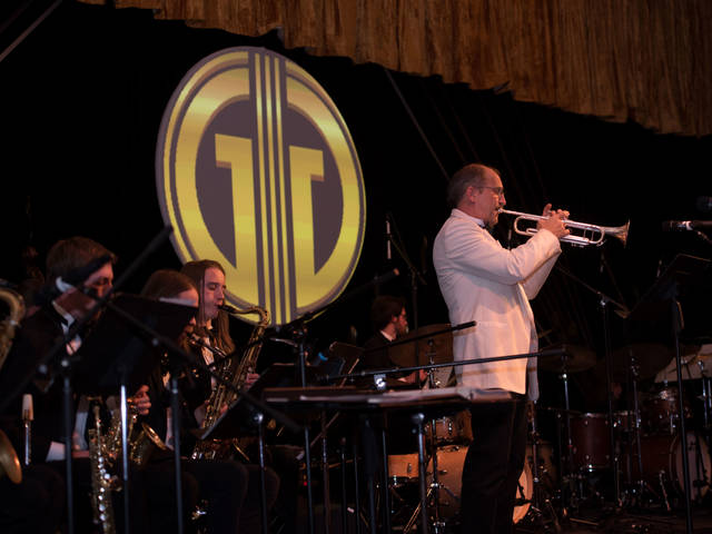 Bob Baca playing trumpet at Gatsby Gala
