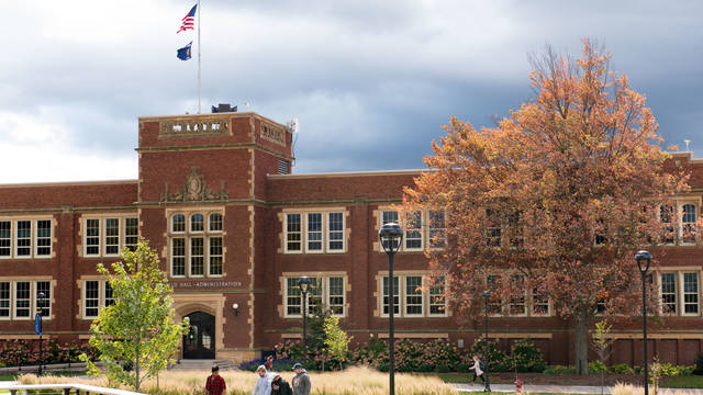 Photo of Schofield Hall in the sunlight