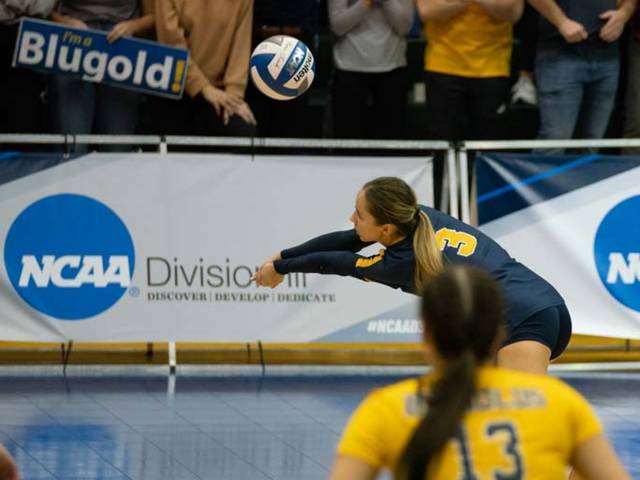 Volleyball game, Blugolds in national championship