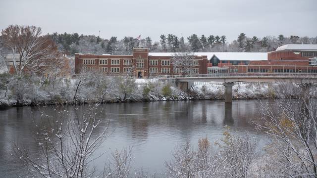 Lower campus on snowy day
