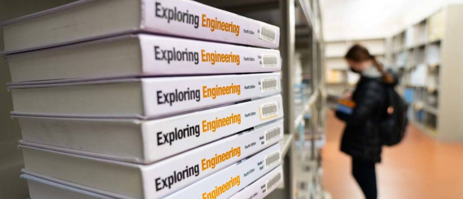 Engineering books in the UWEC bookstore