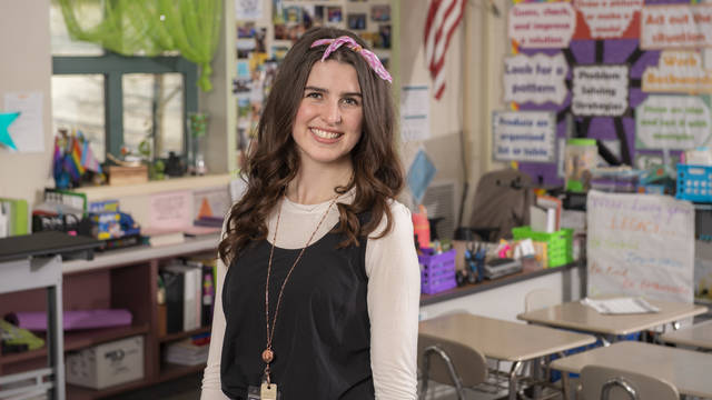 Abbi Holzmann has known since she was a young girl that she wanted to be a teacher. The ongoing pandemic has made her more determined than ever to make a difference in the lives of students.  (Photo by Shane Opatz)