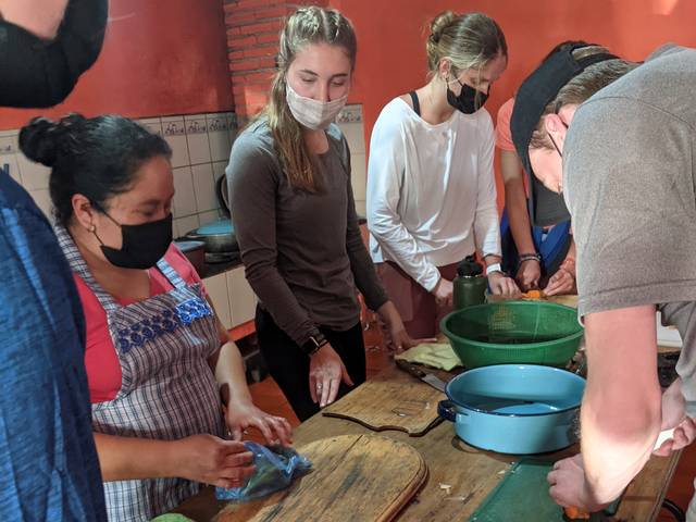Blugolds learned about cooking and other daily activities of the host families they lived with during an immersion in Guatemala. (Submitted photo)