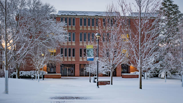 Schneider Hall in winter