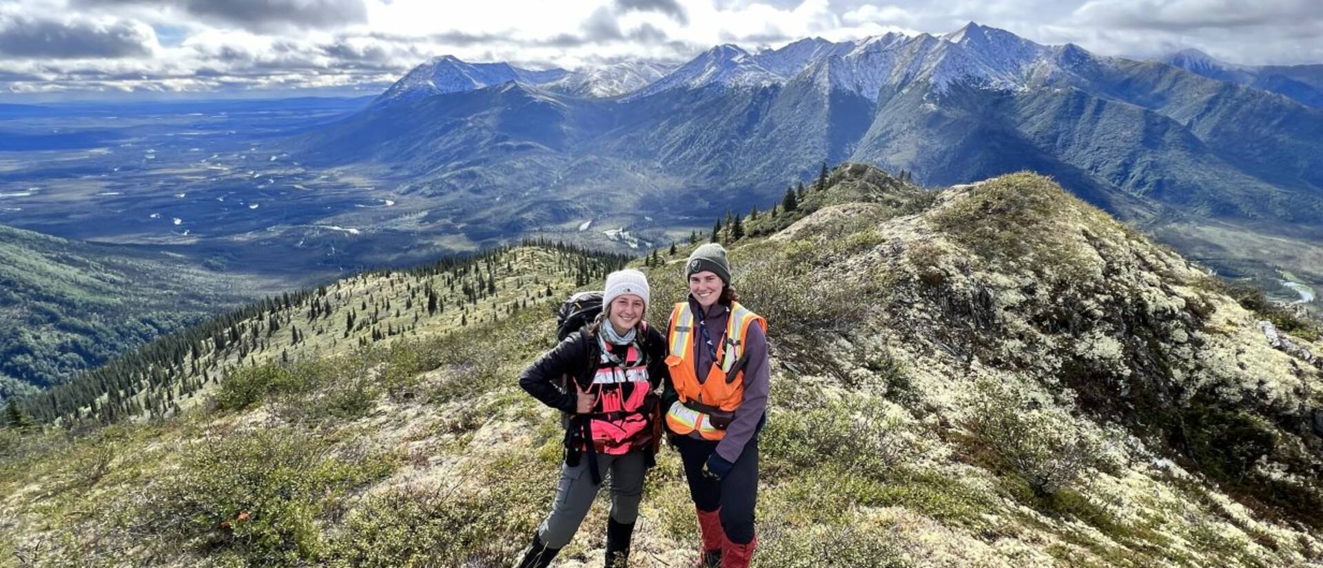 Geology majors Bryanna Rayhorn (left) and Lindsey Henricks spent their summer living on a mountain range above the Arctic Circle while working for the geological consulting firm in northern Alaska.