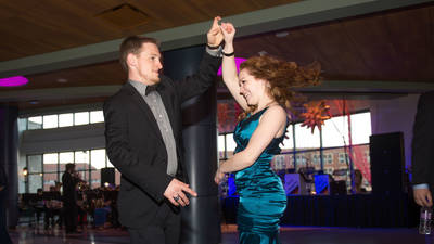 A couple dancing at the Viennese Ball at UW-Eau Claire