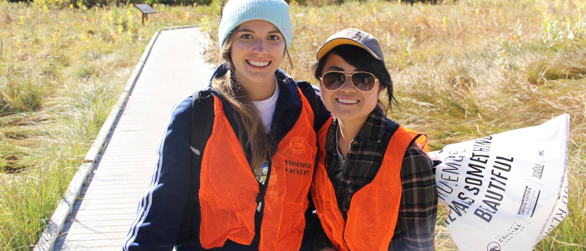 UW-Eau Claire students Deanna Kainz (left) and Sandy Thao helped with the Yosemite Facelift.