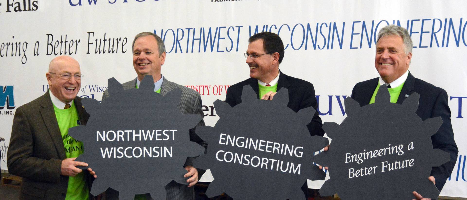 Ray Cross, James Schmidt, Dean Van Galen and Bob Meyer at Northwest Wisconsin Engineering Consortium celebration