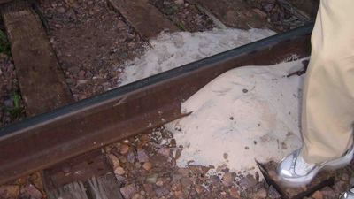 Frac Sand on railroad tracks