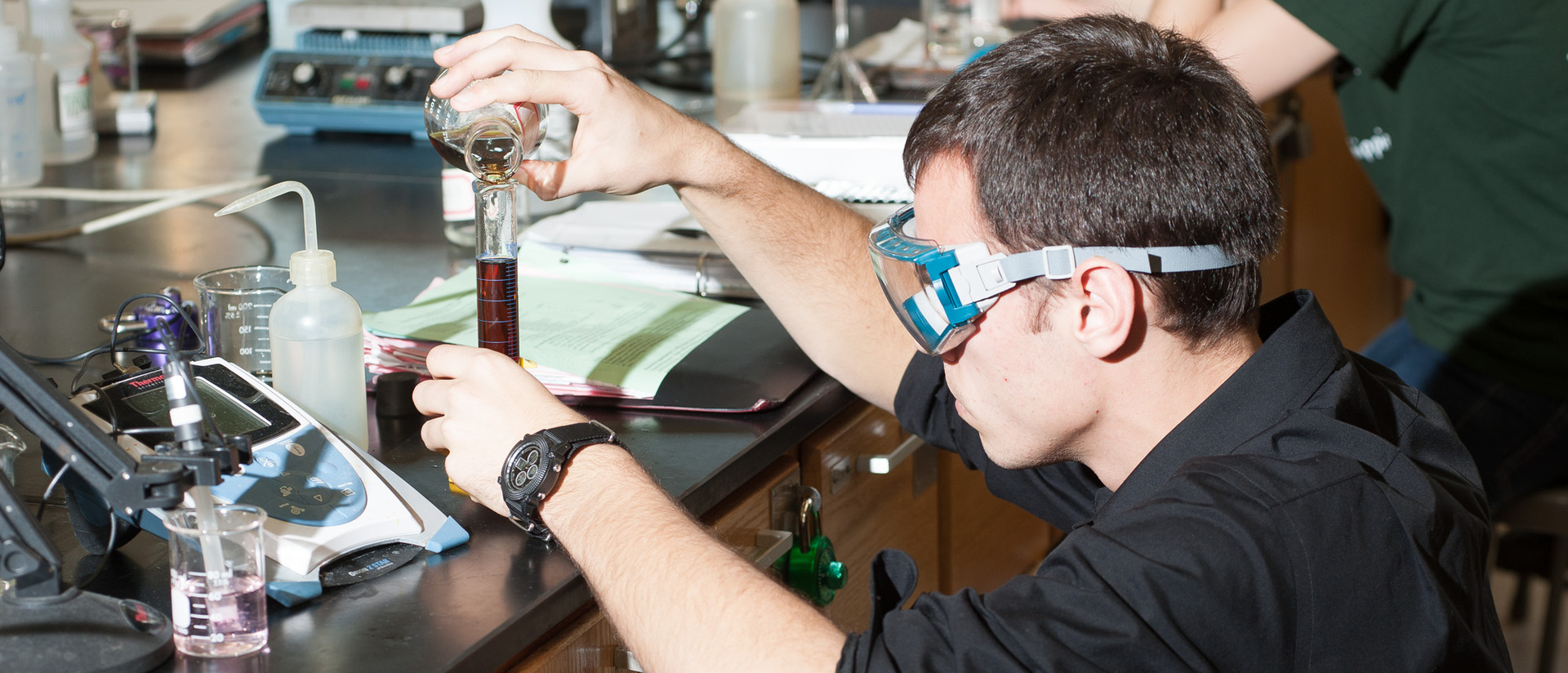 Student in Fred King's chemistry class. 