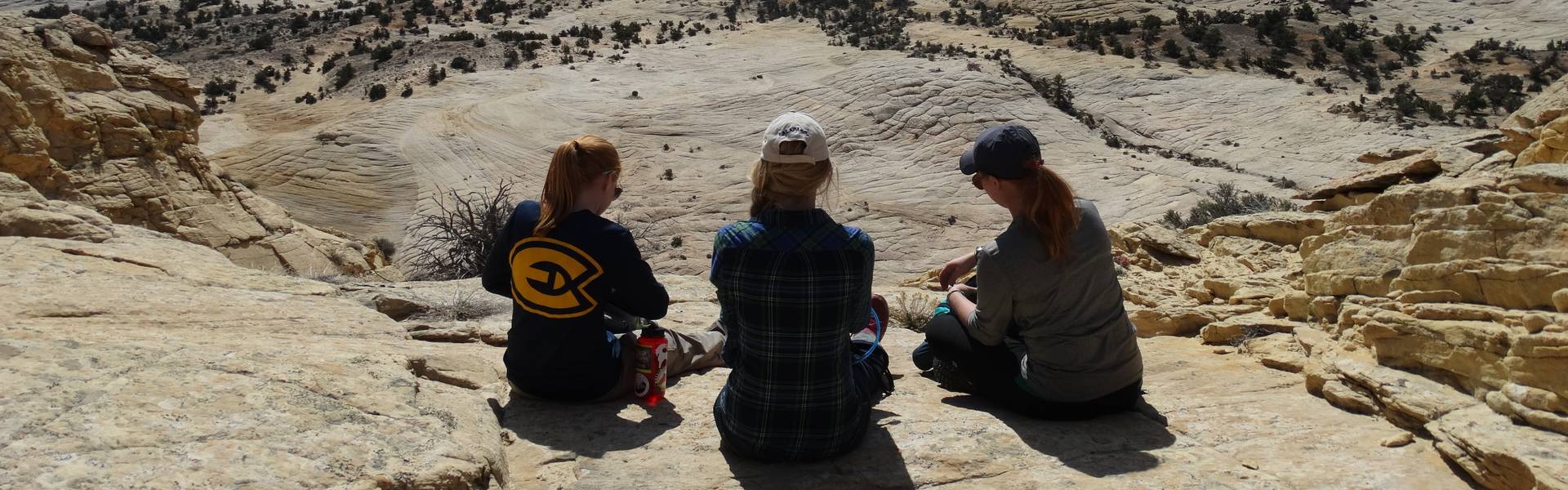 Biology students stop to enjoy a breathtaking canyon view