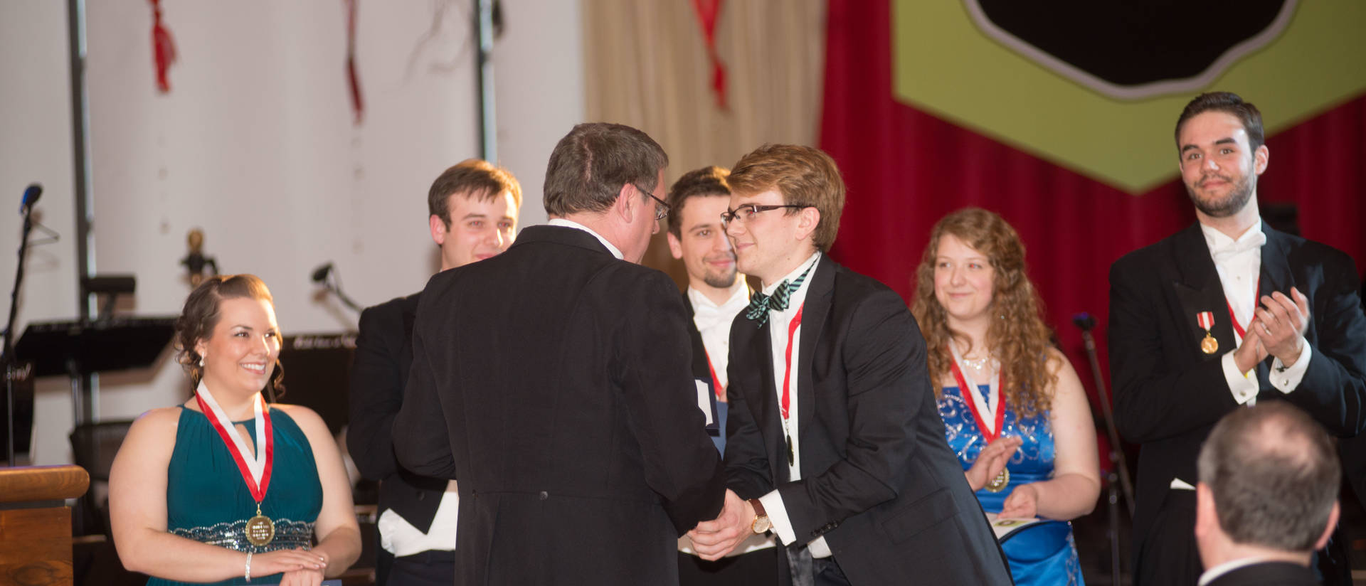 Students receiving scholarships at the annual Viennese Ball