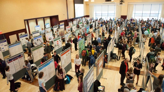 UWEC students presenting research at yearly CERCA event
