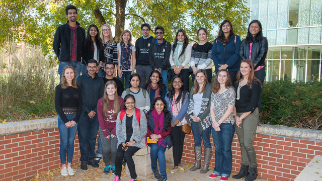 Students from UW-Eau Claire and Shri Ram Delhi College of Commerce