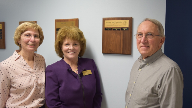 Bliss Award 2016 recipient Debra Hofmann and Mary and Fred Bliss