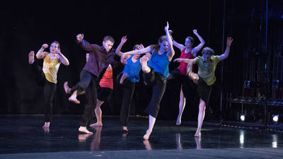 Students performing in UW-Eau Claire's Danceworks production