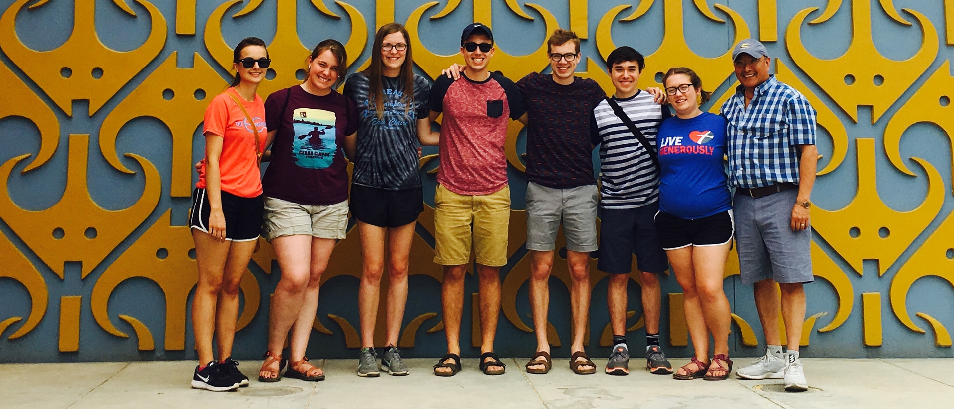 Blugolds (from left) Maggie St. Ores, Jenna Washetas, Leah Wagner, Ian Harvatine, Sam Rossmiller, Sebastian Torres (a Memorial High School student), Elizabeth Davis and Dr. Eric Torres spent time in Peru as part of a research project.