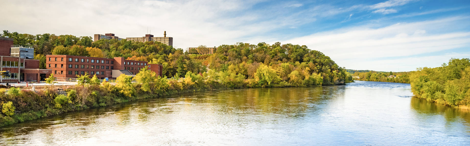 UW-Eau Claire campus and the river in fall colors