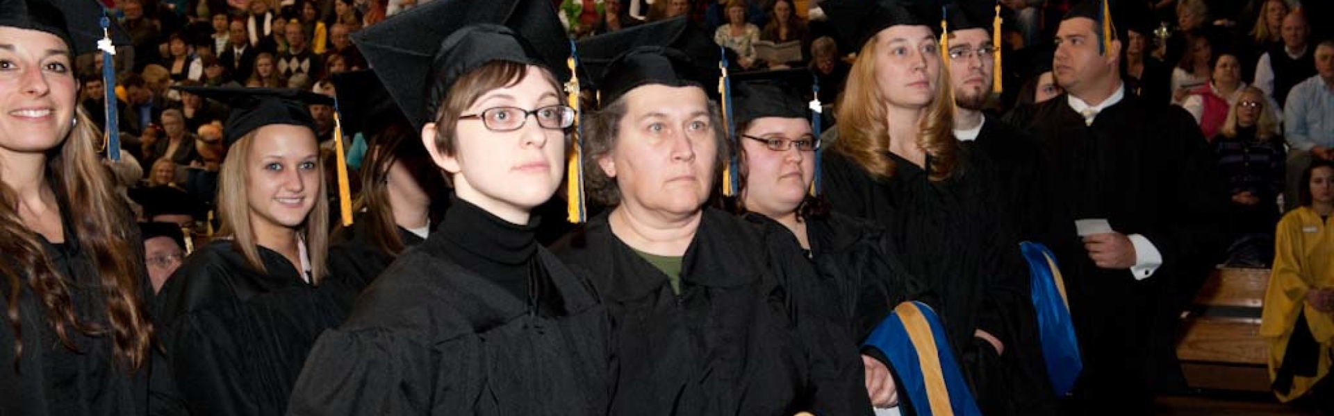 Graduate students at commencement