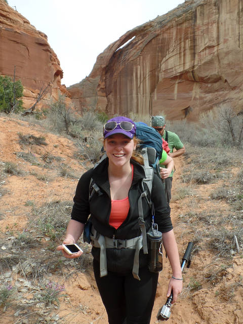 Alison Schulte on the trail in Utah's southern canyon country