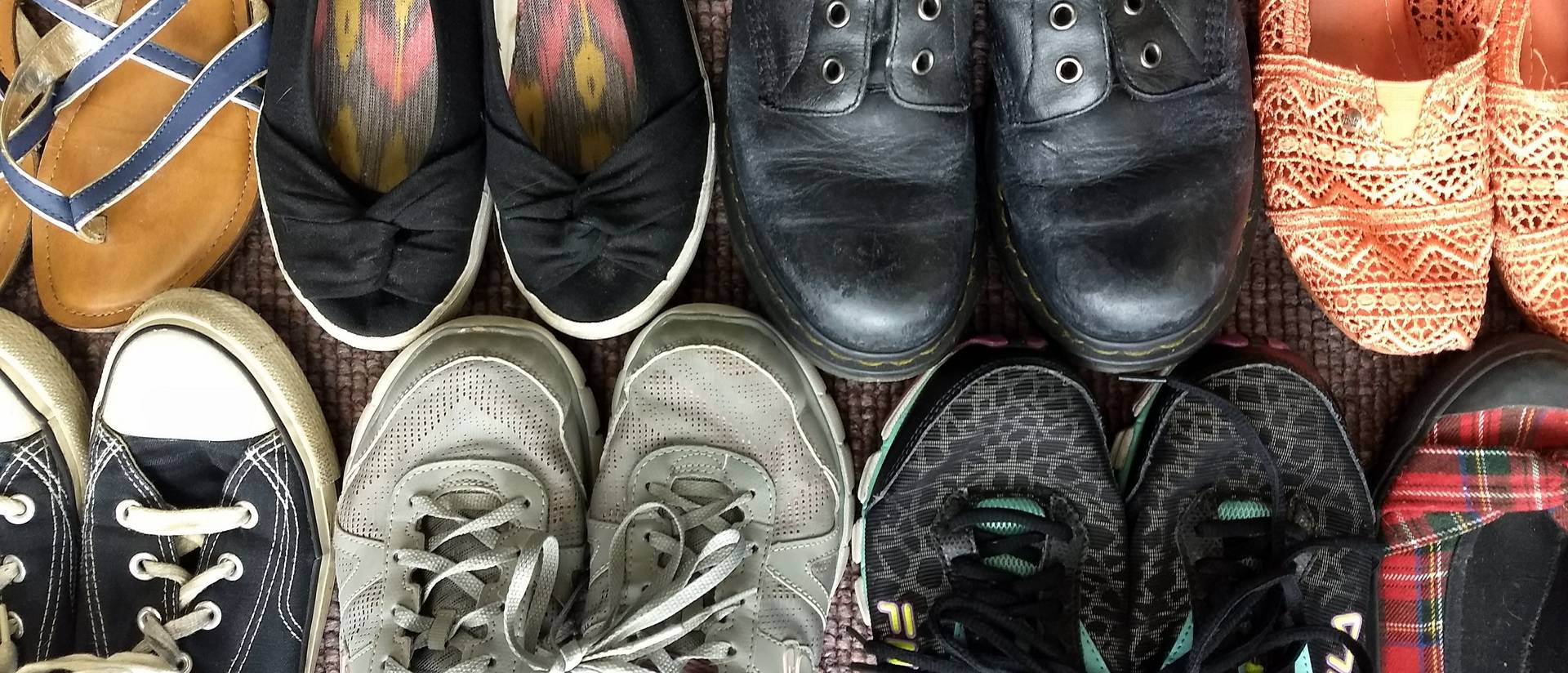 Image of shoes collected for the 2018 Soles4Souls shoe drive