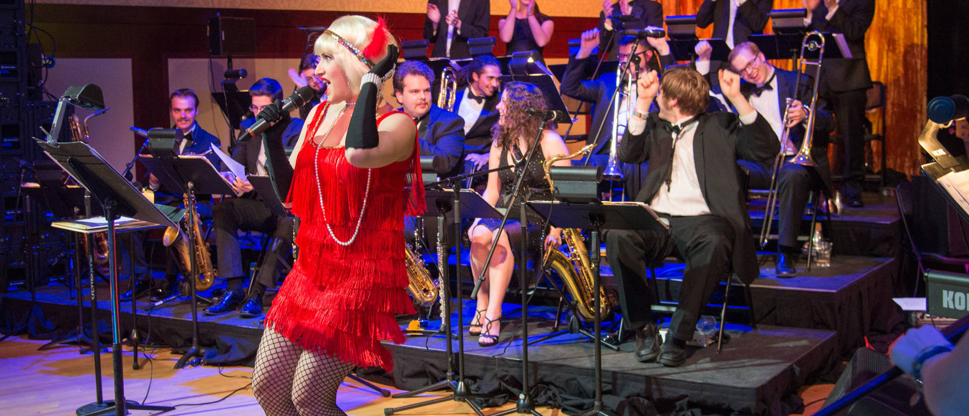 A musical performance at UW-Eau Claire’s Gatsby’s Gala featuring students from the Music and Theatre Arts department. 