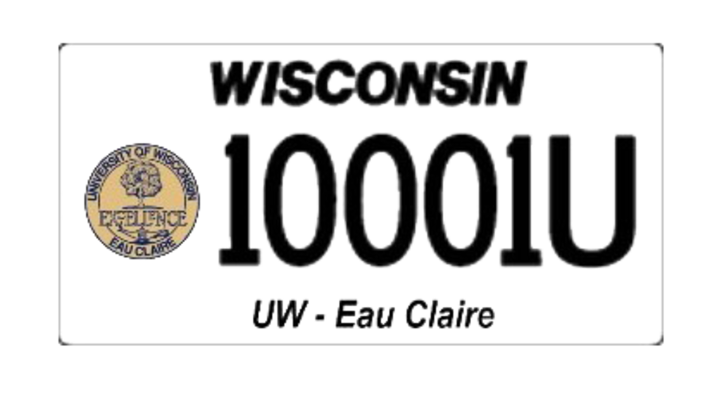 UW-Eau Claire License Plate with UWEC seal